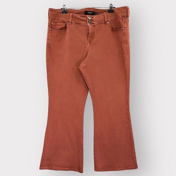Torrid Denim Bootcut Jeans Women 22S Orange Pockets Stretch 3-Button Closure K13 - Picture 1 of 15